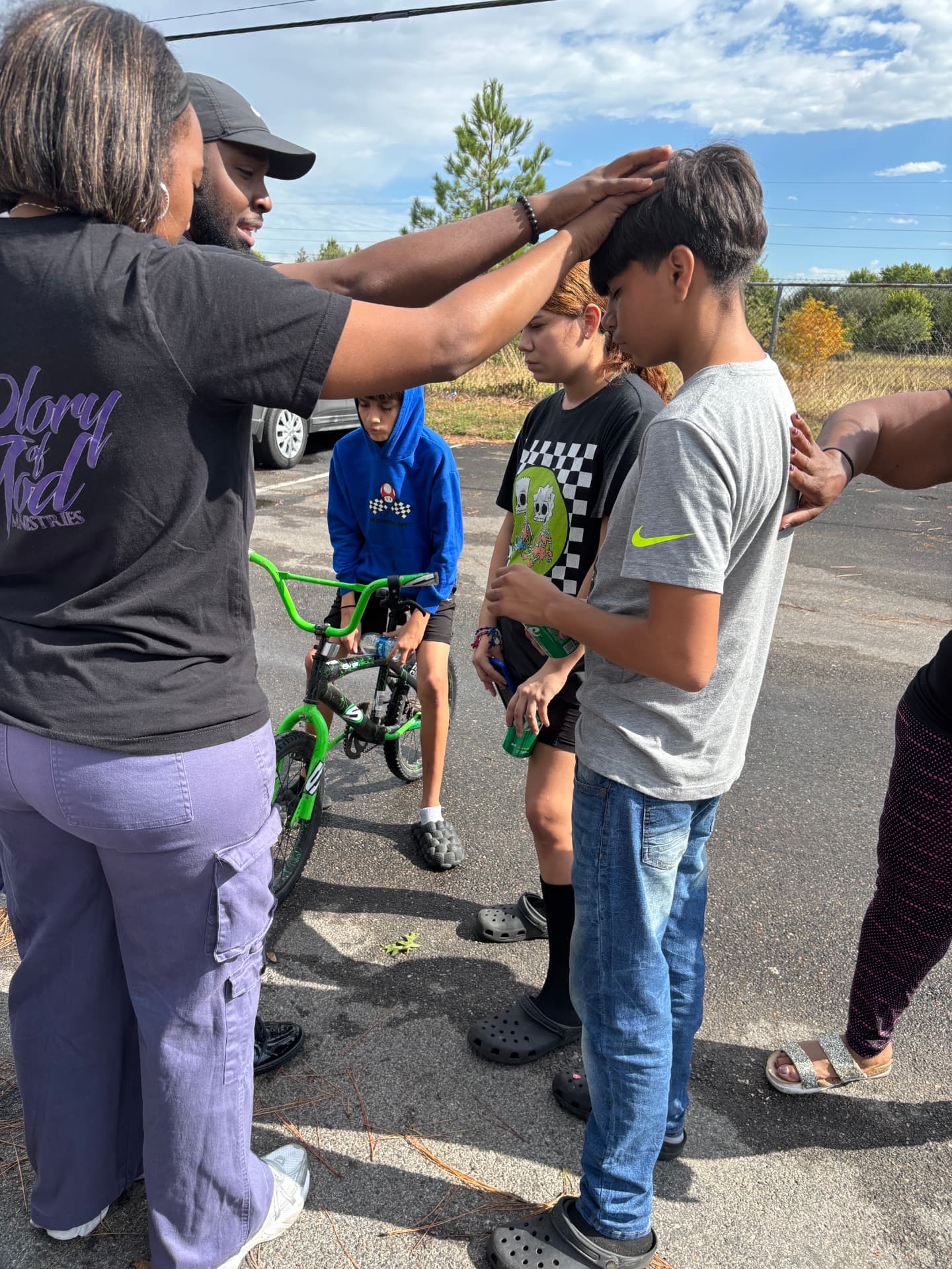 Praying with youth in the community