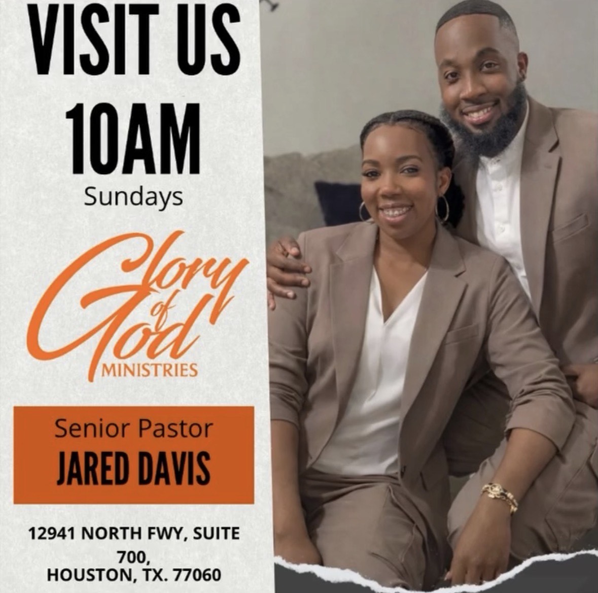 Pastor Jared Davis and First Lady invitation